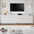 thumbnail image 5 of YouTrend White 6 Drawer Dresser with Fluted Wood and Metal Handles Legs for Bedroom Living Room Hallway, 5 of 10