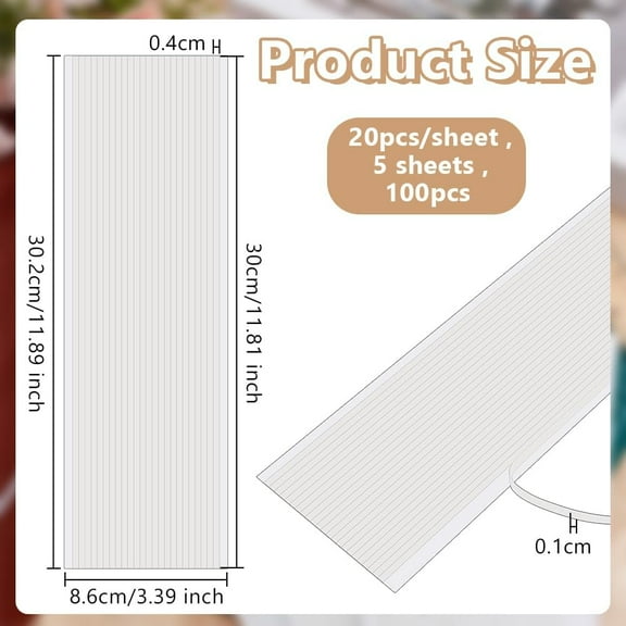 5 Sheets 100Pcs Non Slip Silicone Grips for Quilt Templates 11.9x3.4 Inch Self-Adhesive Ruler Grips Stickers Sheet Grip Strips Sewing Accessories for Quilt Rulers Templates