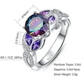 thumbnail image 2 of NUNCAD 3.6ct Created Rainbow Topaz Cubic Zirconia 925 Sterling Silver Engagement Anniversary Ring, 2 of 5