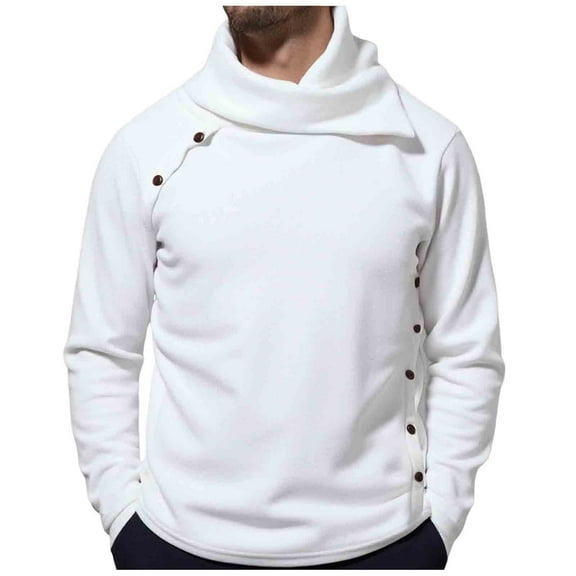 Casual Sweaters for Man Classic Solid Color Sweater Long Sleeve Crew Neck Pullover Fall Sweatshirt Tops White 3XL