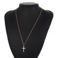 thumbnail image 1 of Collier Ras du Cou Simple Pendentif Croix Plaqué Or 18K Collier Minuscule Simple pour Femmes Filles, Doré, 1 of 5
