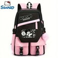thumbnail image 4 of Kuromi Pattern Backpack, Kawaii Stylish School Bag, Women's Colorblock Rucksack, Large Capacity Foldable Outdoors Daypack, 4 of 5