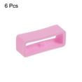 thumbnail image 3 of Uxcell 6pack Watch Strap Loop Fastener Rings 18mm Rubber Watch Holder Keeper Pink, 3 of 6
