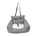 thumbnail image 4 of Asiento elevador para perros Asiento para perros para automóvil con protector de bolsillo de almacenamiento Cama portadora portátil Perrera Mascotas Gris, 4 of 10