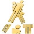 thumbnail image 2 of Letrero de baño de acero inoxidable para hombres y mujeres, juego de figuras, letrero de baño para hombres y mujeres, letrero de baño comercial, dorado, 2 of 5