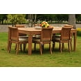 thumbnail image 4 of Teak Dining Set: 6 Seater 7 Pc: Large Caranasas 122" Dining Rectangle Table Table & 6 Giva Armless Chairs Outdoor Patio Grade-A Teak Wood WholesaleTeak #WMDSGV58, 4 of 6