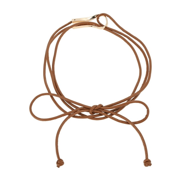 Cinturón de festival elegante de 1 pieza con hebilla única, cordón ajustable para mujeres, marrón claro