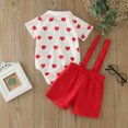 thumbnail image 3 of Fsqjgq Baby Boy Clothes 18M Kids Outfits Toddler Boys Valentine's Day Summer Short Sleeve Love Prints Romper Shorts 2PCS Outfits Clothes Set Baby Boys Summer Clothes Clothes Pajamas, 3 of 5