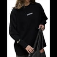 thumbnail image 3 of Camisetas de Larga Extragrandes para Mujer 2025, Camisetas Básicas de Cuello Redondo, Tops de Otoño, Ropa Informal de Entrenamiento Y2K Negro L, 3 of 9