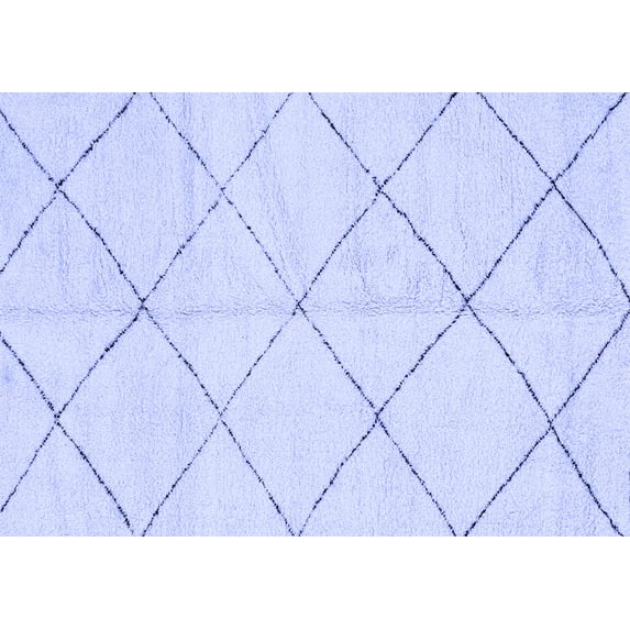 Ahgly Company Machine Washable Indoor Rectangle Solid Blue Modern Area Rugs, 7' x 9'