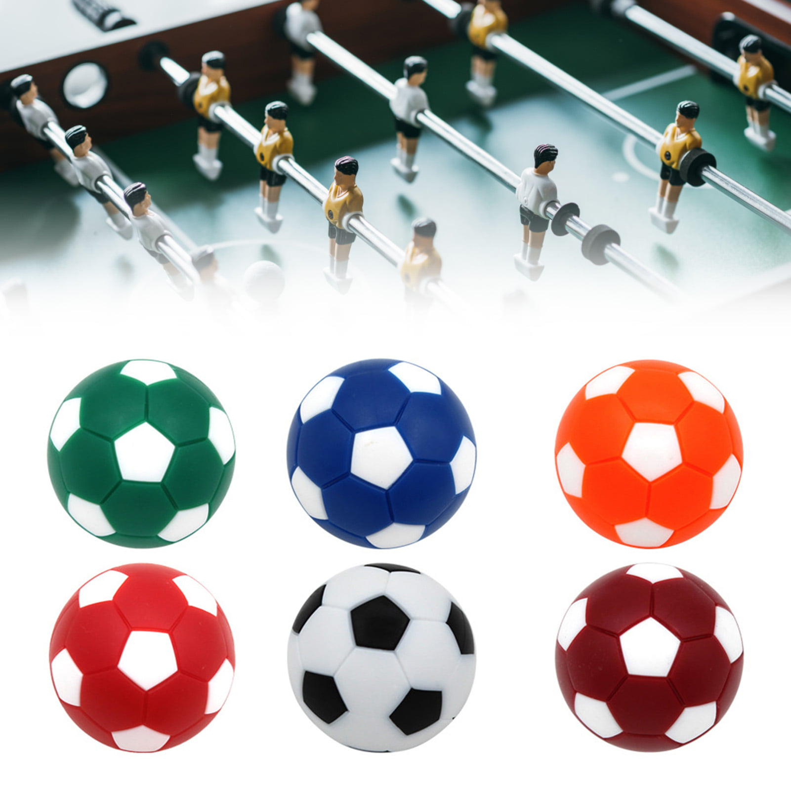6pcs/Set 36mm Mini Table Foosball Balls Soccer Toys Sports Football Game Spare 