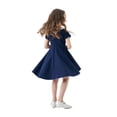thumbnail image 4 of XEGLSBU Girls Dresses Size 14-16 Xl Classic and Summer Girls' Dress School Style Children's and Autumn Color Contrast Short Sleeved Dress 4 13 Years Old Navy Size 13-14 Years, 4 of 9