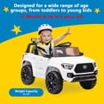 thumbnail image 5 of Sakiyr Licensed Toyota Tacoma 12V Kids Ride On Car, Kids Electric Vehicles with Parent Remote Control Spring Suspension Safety Belt, Soft Start, Led Headlight, Age for 37-72 Months, 5 of 7