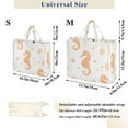 thumbnail image 2 of FORMRS Womens Corduroy Tote Bag Crossbody Shoulder Handbag with Pocket, White Seahorse, 2 of 7