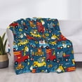 thumbnail image 3 of Cauagu Vehicles Cartoon with Funny Drivers,Animal Drivers Pattern Fleece Throw Blanket, Horizontal Fleece Bedding Home Decor for Couch & Bed All Season Use-60"x50", 3 of 6