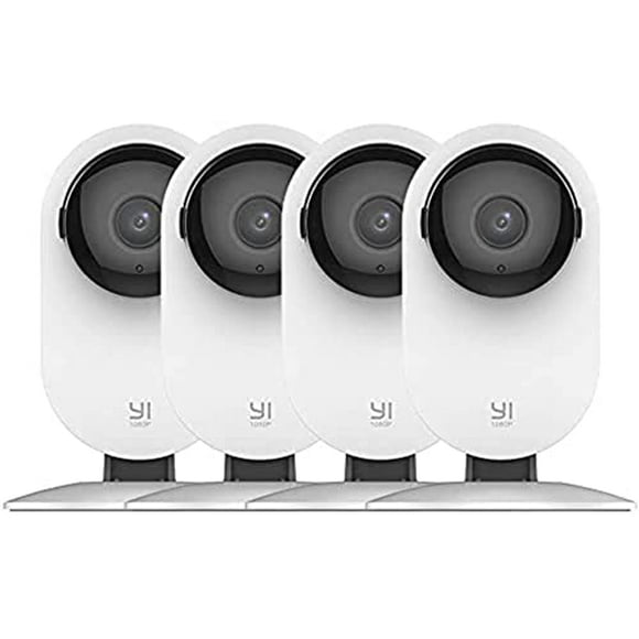 YI Caméra de Sécurité Maison 4 Pcs, 1080p WiFi Intelligent Sans Fil Intérieur Nounou IP Cam avec Vision Nocturne, Audio Bidirectionnel, Détection de Mouvement, Application Téléphonique, Caméra pour Chat Chien - Compatible avec Alexa et Google, YYS.2016