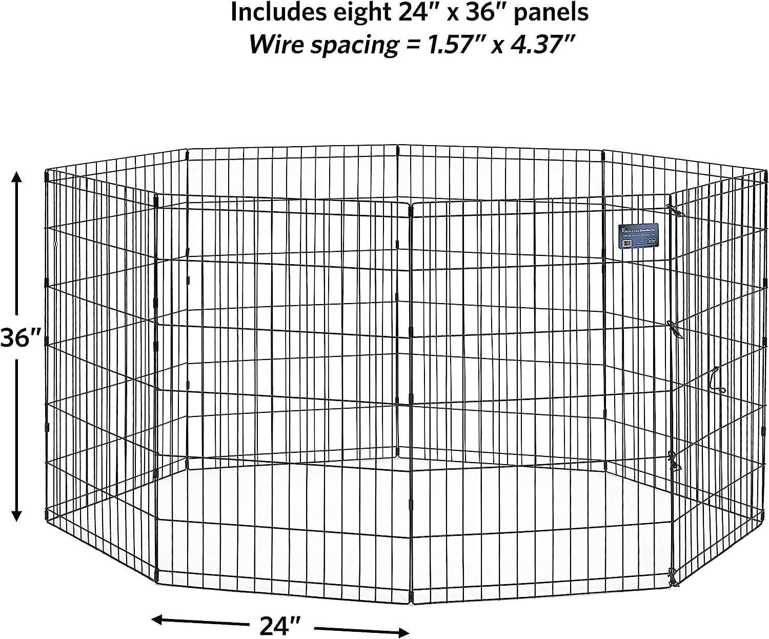 MidWest Black Exercise Pen No Door 8 Panel