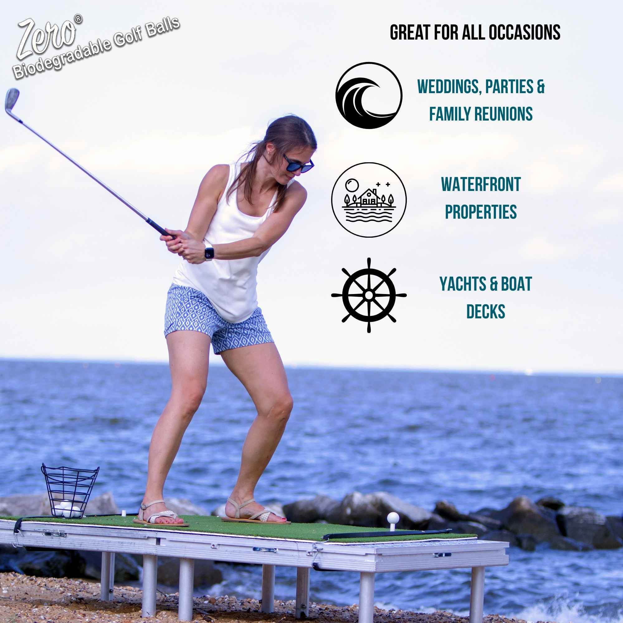 ZERO Biodegradable Golf Balls, 100 Count, Eco-Friendly, Made in USA
