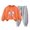 Orange, variant on Zwiiyzr 2025 3-10Y Toddler Baby Boy Girl Clothes Warm Fleece Lined Bowknot Print Long Sleeve Sweatshirt Tops and Pants Winter Fall Clothing Set Blue