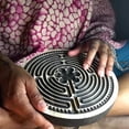thumbnail image 1 of Labyrinth, Wood Labyrinth, Finger Labyrinth for Meditation and Prayer, Wooden Mindfulness Tool(Size : Large - 15 in), 1 of 5