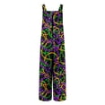 thumbnail image 6 of Moxiu Mardi Gras Overalls for Women Holiday Jumpsuits Dressy Casual Carnival Graphic Overalls Loose Wide Leg Rompers with Pockets 2025 Multicolor,XXL, 6 of 7