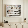 thumbnail image 2 of Resenkos 5-Tier Wall Display Cabinet, Glass Doors, Adjustable Shelves, White, 2 of 7