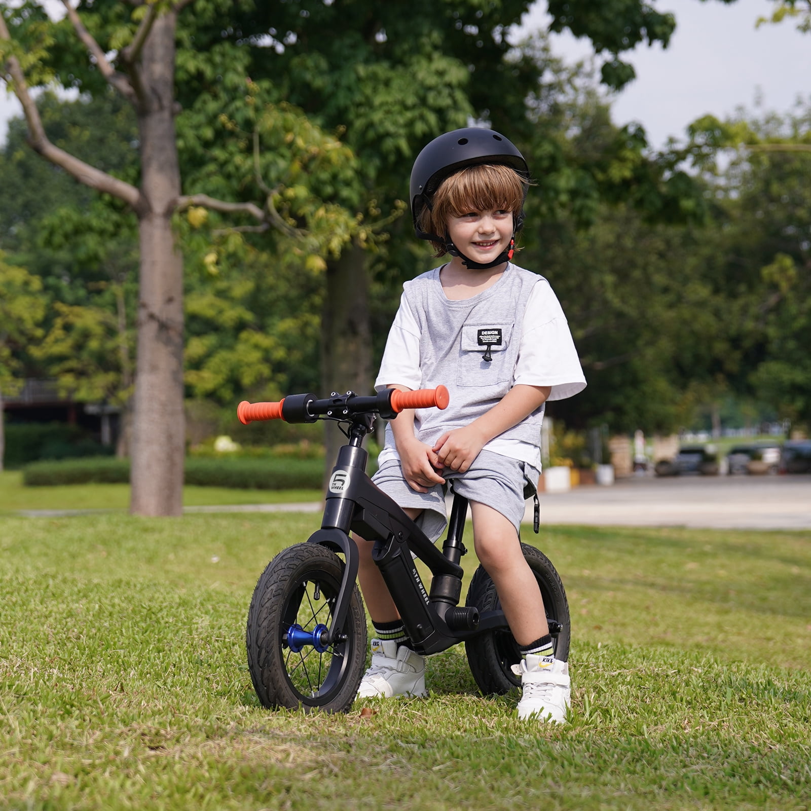 5TH WHEEL KB08 Kids Electric Balance Bike, 250W Motor, 12" Inflatable Tire, 3-Speed Modes, Adjustable Seat, for Ages 3–5 (Black),UL2849