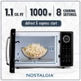 thumbnail image 2 of Nostalgia 1.1 cu ft Retro Microwave Oven, 1000W Countertop Microwave Oven with 8 Auto Cook Programs, Black, 2 of 8