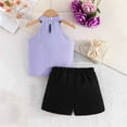 thumbnail image 4 of AherBiu Baby Toddler Girls Clothes 2 Piece Formal Outfits Summer Tank Tops with Shorts Dressy Set, 4 of 7