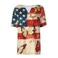 thumbnail image 5 of JTZGDY 4th of July Outfits for Women Plus Size Half Button V-Neck Henley Patriotic Tops Trendy Oversized Casual Short Sleeve Summer USA T-Shirt Multicolor#29 XXXL, 5 of 10