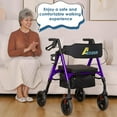 thumbnail image 6 of Walkers for Seniors with Seat Adjustable Rollator Walker with 8" Wheels, 300 lbs Capacity, Foldable Rolling Walker(Purple), 6 of 9