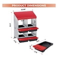 thumbnail image 2 of 4-hole galvanized steel chicken nesting box - automatic roll-out egg collection con a removable tray, weatherproof wall-mount laying box con a perch hens, easy to clean y assemble coops - red, 2 of 7
