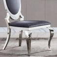 thumbnail image 7 of Luxury Dining Chairs Set of 6, Oval Back Velvet Upholstered Chairs with Stainless Steel Cabriole Legs, Dining Chairs for Kitchen, Living Room, Office, 7 of 7