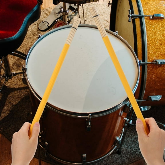 Soimiss 1 Pair of Practice Drum Brushes for Music Performance Bamboo Quality