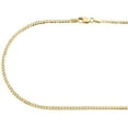 thumbnail image 2 of 14K Yellow Gold 2mm Solid Plain Curb Cuban Chain Link Necklace 24 Inches, 2 of 7