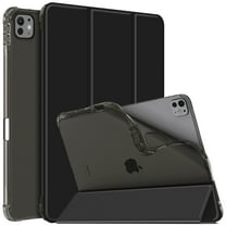 Fintie Case for iPad Pro 11-inch M4 (2024 Model), Lightweight Stand Case with Translucent Frosted Back Cover, Black