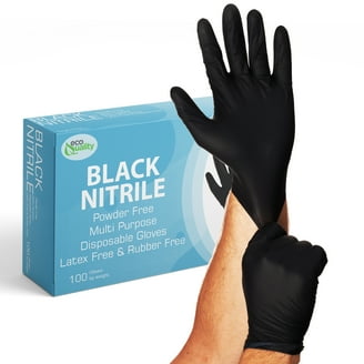900 PACK] Large Black Nitrile Exam Gloves Disposable, Latex