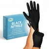 [200 PACK] Medium Black Nitrile Exam Gloves - Disposable, Latex Rubber Free, Powder Free, Black Gloves, Non Sterile, Food Safe, 4 Mil, Black Color, Convenient Dispenser by EcoQuality…