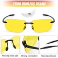 thumbnail image 6 of 2 Pack Sports Polarized Sunglasses for Men Women, Rimless Frame Lightweight Sun Glasses with UV Protection for Driving Fishing Golf Running Surf, 6 of 7