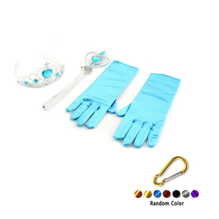 Girls Ice Queen Princess Cosplay Accessories Crown Wand Gloves Party