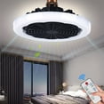 thumbnail image 2 of 1pc Ceiling Fan With Light, Modern 18inch Remote Control Enclosed Low Profile Ceiling Fan With Light 3 Speed LED Dimming 3 Colors 8 Invisible Bladeless Flush Mount Fan Light Bedroom, Offices, 2 of 5
