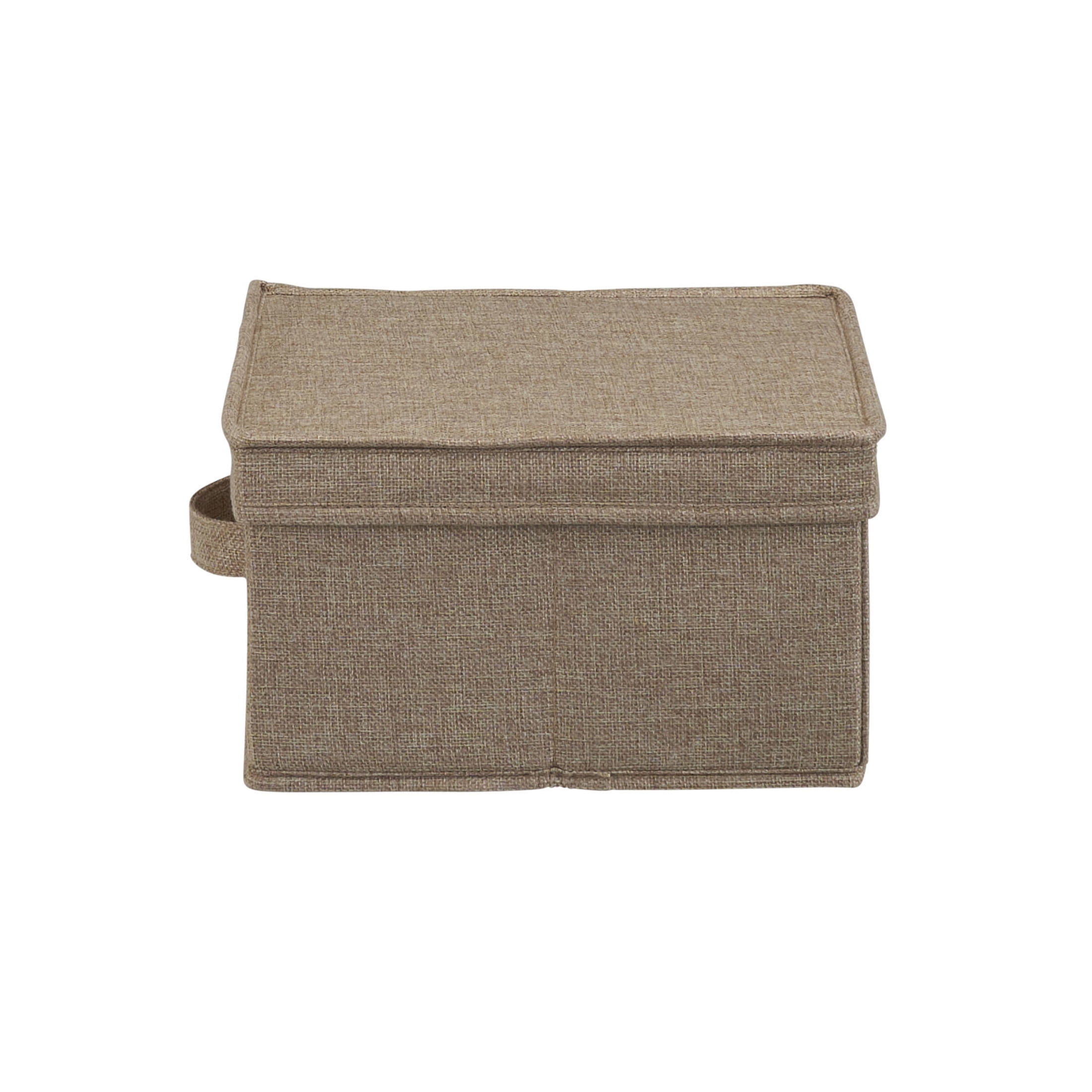 Household Essentials Medium Fabric Storage Bins, Set of 2, Storage Box with Fully Removable Lid, Luxe Latte Fabric