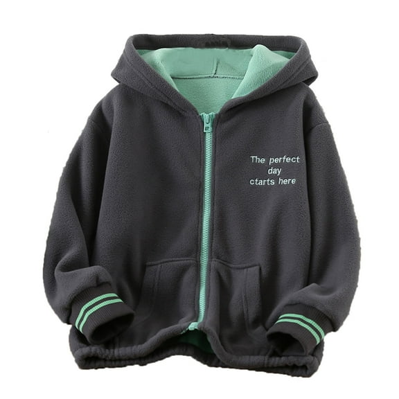 Coerni Toddler Boys Girls Long Sleeve Winter Fleece Zip Hoodie Coat Thicken Warm Girls Winter Coats Warm Snow Clothes