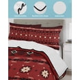 thumbnail image 3 of Full Size Quilt Bedding Set, Red Black Boho Reversible Summer Quilt 3 Pieces, Vintage Ethnic Tribe Abstract Art Retro Lightweight Bedspreads Coverlets with 2 Pillow Shams for All Seasons, 3 of 5