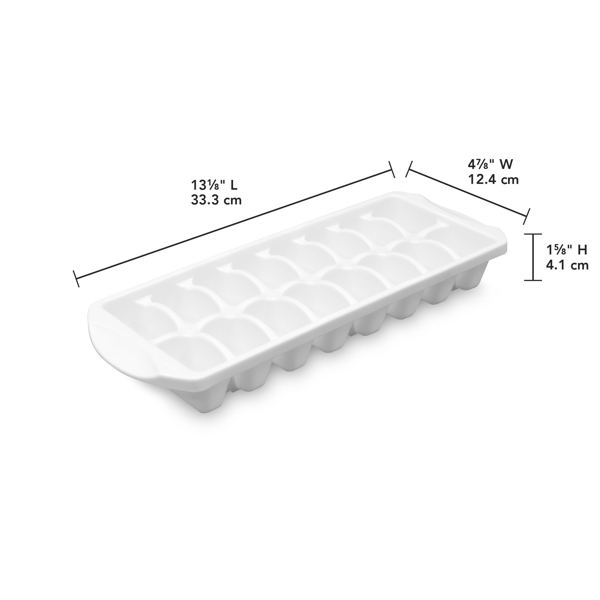 Mainstays Set of Two Stacking Ice Cube Trays, Freezer-Safe, Durable Food-Safe Plastic, BPA-Free, White