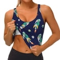 thumbnail image 4 of Fotbe Astronaut Dinosaur Pattern Womens' Sports Bra Longline Wirefree Padded with Medium Support Sports Moisture-Wicking Workou Vest,Tank Top-Small, 4 of 9