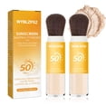 thumbnail image 1 of 2 piezas de polvo fijador de protector solar mineral SPF50 PA++ para el rostro Control de aceite de larga duración Protector solar en polvo para brochas Polvo facial transparente mate Protector solar, 1 of 4