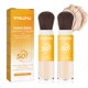 thumbnail image 1 of 2 piezas de polvo fijador de protector solar mineral SPF50 PA++ para el rostro Control de aceite de larga duración Protector solar en polvo para brochas Polvo facial transparente mate Protector solar, 1 of 4