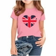 thumbnail image 2 of MKOSPLRT Union Jack Childrens Tops 2-13 Years Girls Boys Crew Neck Short Sleeve UK Flag Shirts Summer Loose Fit Tee Shirts, 2 of 4