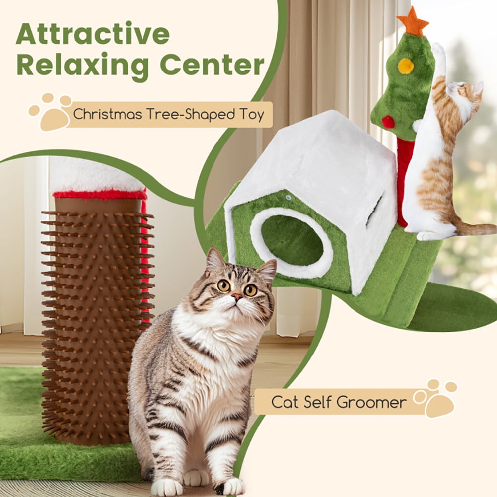 Yardi Yarda 58 Inch Tall Cat Tree Tower Multi-level Pet Climbing and Jumping Tower Furniture with Condos